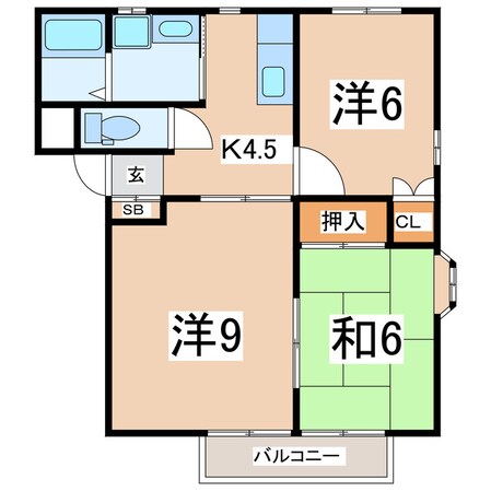 郡山駅 徒歩16分 1階の物件間取画像